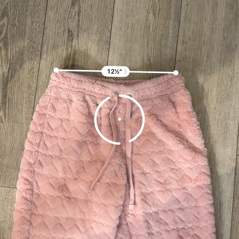 SMALL Crave Fame Fuzzy joggers /soft Pink Heart Pajama Pants - Picture 6 of 7